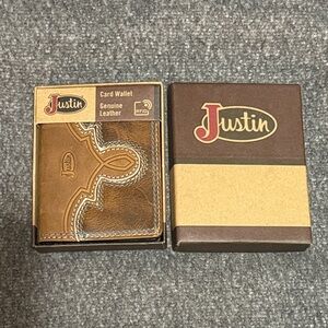 Justin Boots Tan Leather Card Holder